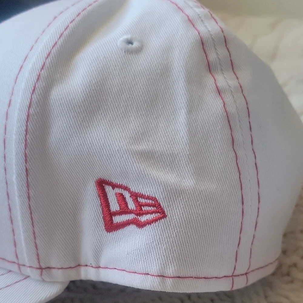 New Era Women's White Cap with Red Embroidery